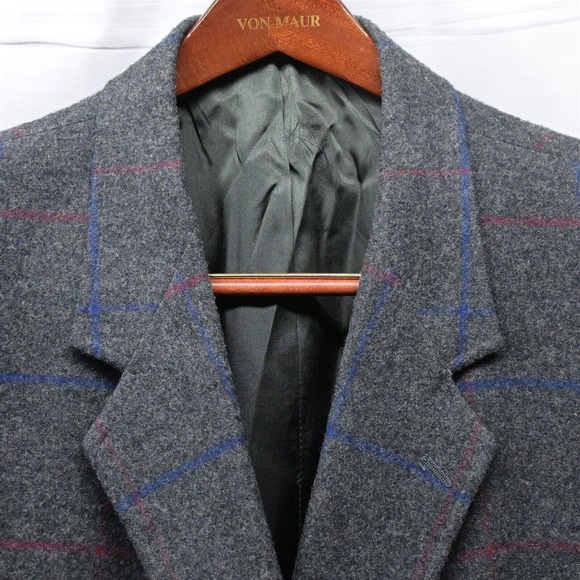 Arnie II 46L Gray Windowpane Flannel Tweed 2 Button Blazer Jacket Sport Coat‎ - Picture 5 of 10